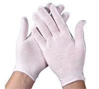KIXZSAZ 12 pares de guantes de algodón Para blanco para mujer, manopla de trabajo suave, guante suave, Protector de manos, inspección, joyería, reparación de automóviles, delgado, L