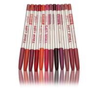 KIXZSAZ 12 unidades/juego de delineador de labios para mujer, surtido de lápices delineadores de labios de larga duración para banquete de boda, Kit surtido de herramientas de maquillaje