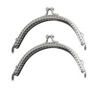 KIXZSAZ 2 piezas, marco de Metal ampliamente utilizado para monedero, cierre de broche tipo beso para proyectos bricolaje, maravilloso para manualidades, fácil hacer con plástico, plata 8.5 CM