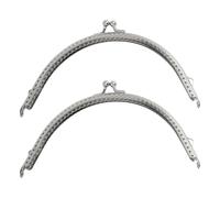 KIXZSAZ 2 piezas, marco de Metal ampliamente utilizado para monedero, cierre de broche tipo beso para proyectos bricolaje, maravilloso para manualidades, fácil hacer con plástico, plata 15.2 CM