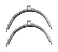 KIXZSAZ 2 piezas, marco de Metal ampliamente utilizado para monedero, cierre de broche tipo beso para proyectos bricolaje, maravilloso para manualidades, fácil hacer con plástico, plata 15CM