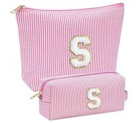 KIXZSAZ 2 unids/Set Bolsa de Maquillaje de Viaje Estuche Organizador para Todo Tipo cosméticos Organizador Maquillaje Almacenamiento cosméticos, Rosa, S