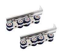 KIXZSAZ 2 unids/set rodillo de puerta corredera 4/8 ruedas colgador de puertas universal rueda colgante Para madera polea riel Metal para armario cocina, 138x25x60mm