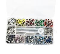 KIXZSAZ 400 unids/set Kit de cierre a presión ojales de Metal botón reparación botón presión Manual acolchado herramientas fijación tejer extraíbles