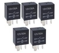 KIXZSAZ 5 unids/set relé automotriz mejorado con conductividad fuerte y larga vida útil relé de coche de coche, negro, cuatro pines
