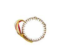 KIXZSAZ Accesorio de baile rojo para espectáculos de ballet, elaborado con arte para inspirar a bailarines de todos los niveles y estilos de baile. Pandereta de mano, tambor de, rojo, 7 pulgadas