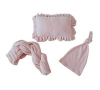 KIXZSAZ Accesorios de fotografía para recién Nacidos, Almohada de Ayuda para posar, Tela para Envolver Cien días, Gorros pequeños para niños, Sombrero, Estudio para Tomar Fotos, Rosa