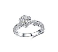 KIXZSAZ Anillo exquisito Anillos de racimo de diamantes imitación elegantes Accesorios joyería boda compromiso Anillos apilables brillantes a prueba herrumbre, diez