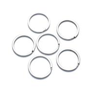 KIXZSAZ Anillo plano de acero inoxidable fácil de usar, llavero a la moda, anillos divididos para organización llaves, conector anillos Go, 100 piezas