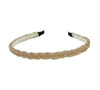 KIXZSAZ Aro de pelo con cuentas de ala ancha hecho a mano coreano novia mujeres diadema accesorios ajustable diadema estudiantes adolescentes, champán