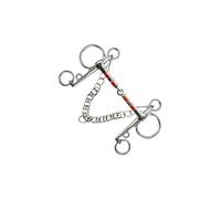 KIXZSAZ Bocado de Caballo de diseño Inteligente con Rodillo Central y Cadena para Jinetes Que Buscan Rendimiento en Entrenamiento de Pista y Campo. Ganchos para Caballos. Cadena, Plata, 135 mm