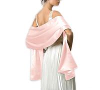 KIXZSAZ Bola de baile para mujer, chal de satén para niñas, fiesta de noche, banquete, graduación, bufanda larga decorativa, diseño Simple, decoración de Color sólido, Rosa