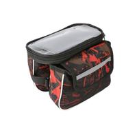KIXZSAZ Bolsa para cuadro de bicicleta de montaña, bolsas para sillín de bicicletas para teléfonos móviles, cremalleras dobles, tubo frontal de gran capacidad, bolsa para llaves, ciclismo, Rojo