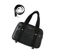 KIXZSAZ Bolso de hombro de PU japonés ligero, bolso escolar de cuero de primera calidad para uniforme de estudiante, portátil y diario, incluida la escuela, negro, tamaño mediano