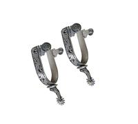 KIXZSAZ Bota de vaquero de cuero grabada a mano, resistente, estilo western, para entrenamiento y competición, sin óxido, accesorios ecuestres, decoración antioxidante.