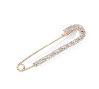 KIXZSAZ Broche brillante, chal elegante, adorno de estilo Simple, broches para mujer, decoraciones para el cuerpo, adorno de ropa, cárdigan, Pin de solapa, Diamantes de imitación/dorado