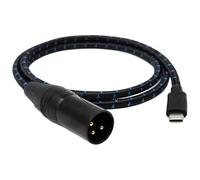 KIXZSAZ Cable premium tipo C a XLR con durabilidad y transmisión de señal nítida para un sonido excepcional. Cable tipo C a XLR de 3 pines con patrón nailon azul OFC, 50 centímetros