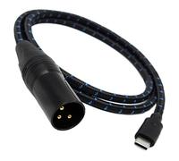 KIXZSAZ Cable premium tipo C a XLR con durabilidad y transmisión de señal nítida para un sonido excepcional. Cable tipo C a XLR de 3 pines con patrón nailon azul OFC, 200 centímetros