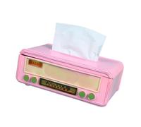 KIXZSAZ Caja de pañuelos con forma de radio, elegante dispensador papel para oficina, sala estar, escritorio, fácil reemplazar, dispensador papel práctico, centro oficina, Rosa