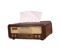 KIXZSAZ Caja de pañuelos con forma de radio, elegante dispensador papel para oficina, sala estar, escritorio, fácil reemplazar, dispensador papel práctico, centro oficina, Marrón