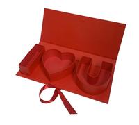KIXZSAZ Caja de regalo con letras florales, ideal para envolver regalos únicos para cumpleaños de mamá y San Valentín. Letras rellenables, dulces, flores y chocolate, Rojo, 45.6 x 19.5 x 6.8 cm