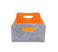 KIXZSAZ Caja organizadora de fieltro con solución de almacenamiento elegante para un aspecto moderno, guardería, lavandería, organización, armario de oficina, dormitorio , gris+naranja , 30x24x15cm