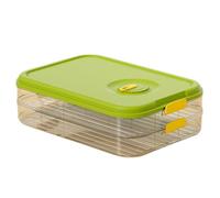 KIXZSAZ Caja para guardar dumplings transparente, resistente al, verde 2º piso