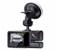 KIXZSAZ Cámara de grabación de 3 Canales con reproducción móvil WiFi, Pantalla LED Grande, plástico, 3 Lentes y grabaciones Interiores