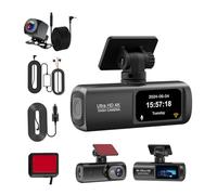 KIXZSAZ Cámara de salpicadero cámara de salpicadero Delantera y Trasera 4K/1080P 4K grabadora estacionamiento 24H o grabación definición, Sin Tarjeta