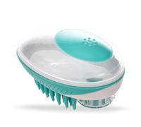 KIXZSAZ Cepillo de Ducha para Mascotas, depurador de Masaje Suave con dispensador, masajeador en seco y húmedo, Accesorios para exfoliación, Verde