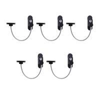 KIXZSAZ Cerradura de seguridad para bebés y niños para ventanas, longitud del cable de 17 cm, limitador apertura, cerradura multifuncional seguridad para niños, negro