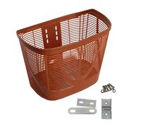 KIXZSAZ Cesta delantera de alambre para bicicletas, resistente y ligera, ideal para guardar artículos durante paseos en bicicleta al aire libre y salidas, Marrón, 33 x 22.5 x 25 cm
