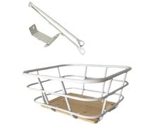 KIXZSAZ Cesta delantera para bicicleta duradera, de Para madera y hierro, con soporte de almacenamiento, fácil equilibrar y práctica, cesta organizadora para ciclismo, con soporte, 36x32x20cm