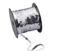 KIXZSAZ Cinta de lentejuelas de 6mm, lentejuelas elásticas, suministro de artesanía Diy para Halloween, conexión ABS, cinta brillante, tiras brillantes, cinta Vip, A, 6mm 100 yardas