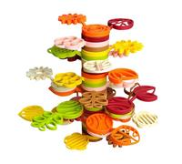 KIXZSAZ Construcción de Para madera para niños de 1 año, juego de concentración, desafío de equilibrio, bloques, construcción temprana para niños de 1, juego de 35 piezas
