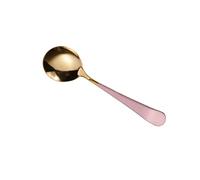 KIXZSAZ Cuchara de acero Mango largo Cucharas Mangos de larga duración Fácil cuidar Tamiz Utensilios cocina Olla caliente Sopa Gachas Gachas, Rosa