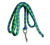KIXZSAZ Cuerda de guía para Caballos de cincha Trenzada Resistente con mosquetón Ajustable. Ideal para guiar ovejas, Caballos y Mascotas. Se Fija al Cabestro o arnés. Cuerda, Verde y Azul, 2.5 m