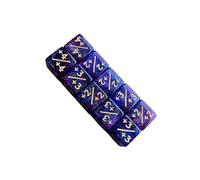 KIXZSAZ Dados Digitales acrílicos de Seis Caras, Herramienta didáctica con 10 Dados de Colores, para Juegos en el Aula y la Familia. acrílicos Seis Caras, Violeta con Azul, 16mm