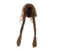 KIXZSAZ de acción de simulación de Cabello Que Mejora Las Figuras de muñecas de 12 Pulgadas con una Peluca bellamente elaborada, Modelo de Cabeza de, Trenza Doble marrón