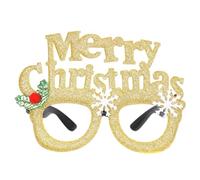 KIXZSAZ Decoración de adornos navideños para todas las edades, temporada navideña, gafas especiales de Navidad, recuerdos fiesta, suministros para fiestas, multicolor, Oro Inglés