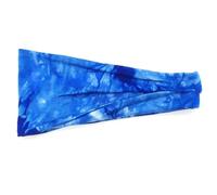 KIXZSAZ Diadema deportiva Tie Dye Yoga Lazos para el cabello Bandas para el sudor Accesorios para exteriores de secado rápido Regalos de Karate para tenis Baloncesto, Azul