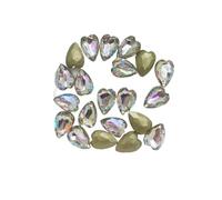 KIXZSAZ Diamantes de imitación para uñas, decoraciones para manicura, cristal de múltiples formas, llamativo, accesorios para salón uñas, herramientas belleza, Corazón melocotón 7 * 10 puntos