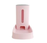 KIXZSAZ Dispensador de Agua Transparente para Gatos y Perros, destape y agregue Sellado de Agua, alimentador ABS Que Mantiene la frescura, Salida Amplia no tóxica, Dispensador Comida Rosa