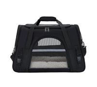 KIXZSAZ Espacioso transportador para mascotas para gatos con almohadilla de felpa y orificios transpirables que hacen que la vida de las mascotas sea más cómoda. Bolsillos laterales malla, negro