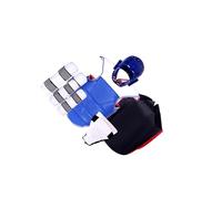 KIXZSAZ Espinilleras Acolchadas Ajustables y Gruesas para Kickboxing, Muay Thai y Artes Marciales. También Disponible un Protector de Pecho Acolchado Ajustable y Grueso para Taekwondo. , Azul , S