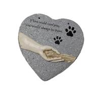 KIXZSAZ Estatua Conmemorativa para Perro, lápida para jardín con Detalles conmovedores y Piedras sinceras para Mascotas. Tiene Forma de corazón. Expresa un Profundo Amor. Lápida de Piedra con Huella