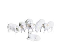 KIXZSAZ Figuras de Resina a Escala 187, Modelo de de Granja, simulación de Escena de Oveja auténtica y Detallada, 6 ovejas
