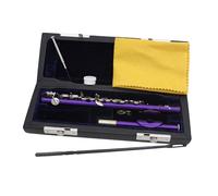 KIXZSAZ Flauta Piccolo en clave de C. Incluye estuche rígido y accesorios. Instrumento musical para presentaciones en banda. Flauta Piccolo bien hecha clave de C. Instrumento, Púrpura, 31.5 x 1.3 cm