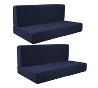 KIXZSAZ Fundas elásticas para Respaldo y Banco, duraderas y Lavables, para Asientos de RV. Ofrecen Comodidad y un excelente Soporte para el cojín del sofá o la Funda para cojín de Caravana, Azul