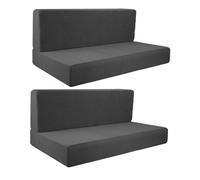 KIXZSAZ Fundas elásticas para Respaldo y Banco, duraderas y Lavables, para Asientos de RV. Ofrecen Comodidad y un excelente Soporte para el cojín del sofá o la Funda para cojín de Caravana, Gris